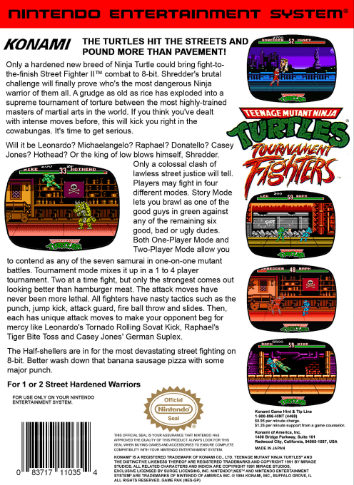 Teenage Mutant Ninja Turtles box art for Famicom